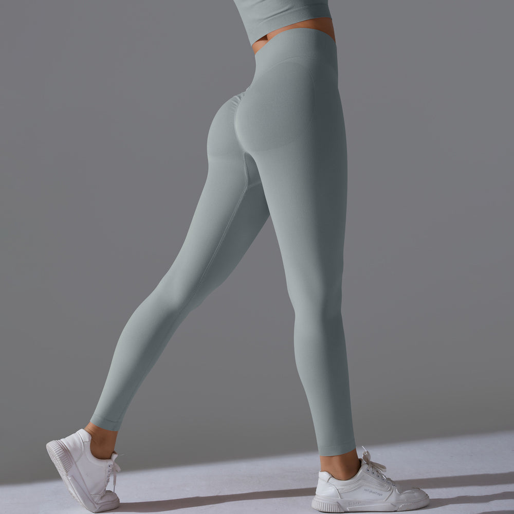 Fashion cross-border seamless pure color peach sweatpants tight running fitness yoga clothes high waist butt lift yoga pants for women