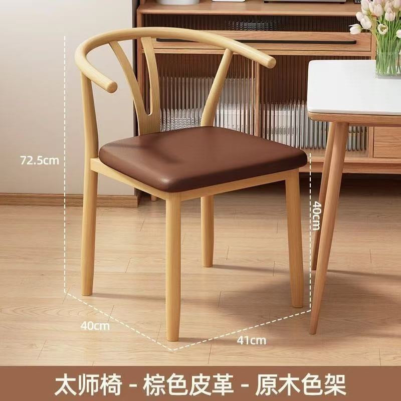 Taishi chair back chair for home dining chair modern casual commercial dining table horn restaurant stool backrest iron tea chair