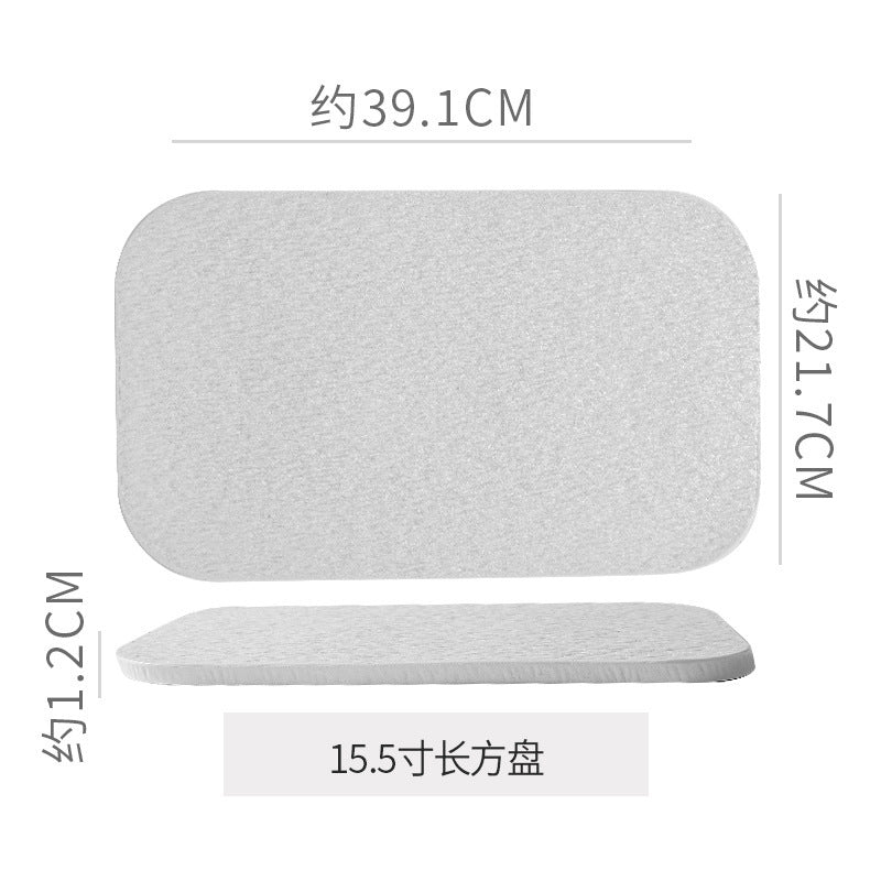 Embossed rock texture flat plate - creative & unique ceramic dinner plate for restaurants & hotels - high-style serving dish