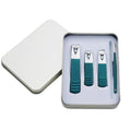 Emerald green 5-piece manicure set (nail clippers * 3 + glass nail file + ear pick)