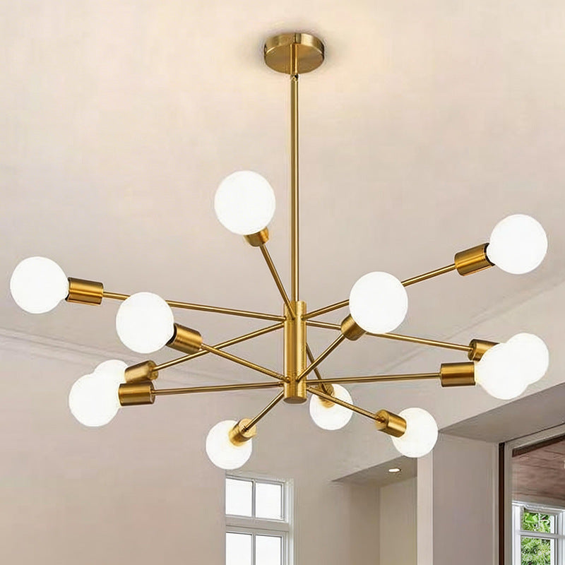 Nordic molecular ceiling lamp modern casual black gold spider lamp living room bedroom creative iron multi-head popular restaurant