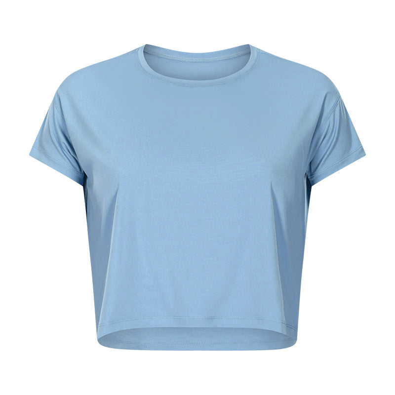 European and american new sexy cropped yoga top - women's quick-dry, loose-fit, breathable outdoor sports & fitness apparel ds071