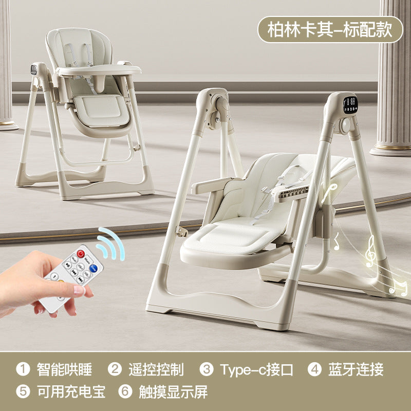 Baby Dining Chair Electric Sleeping Rocking Chair 2-in-1 Baby Dining Table and Chair Household Multifunctional Newborn Rocking Chair