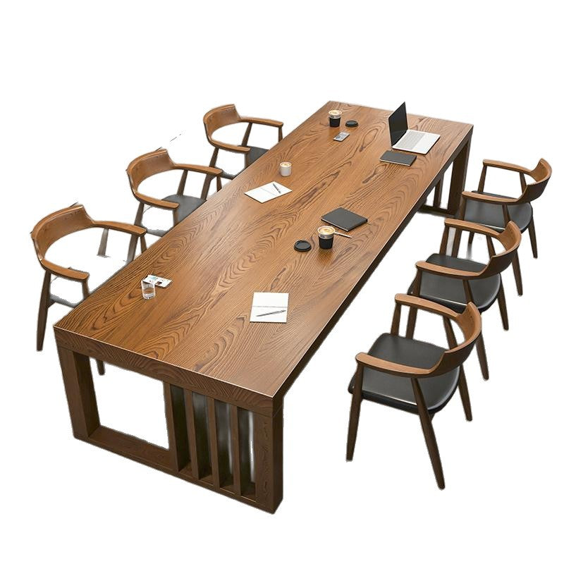 Solid wood large conference table bench table casual office desk large long desk log workbench large board table study table