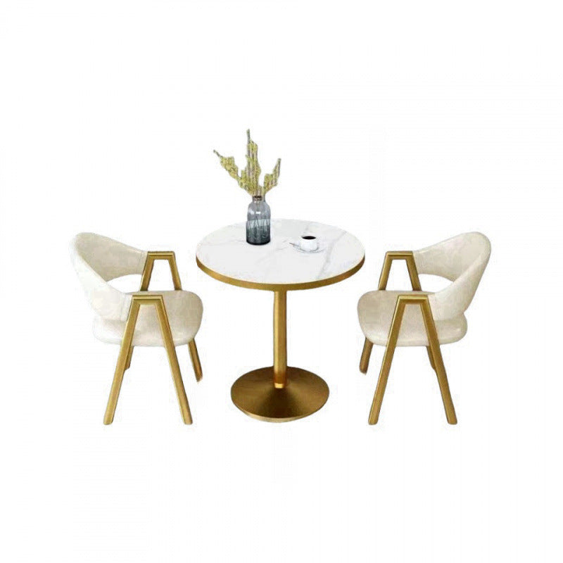 Scandinavian style small round table negotiation table and chair combination balcony for home sales office milk tea shop reception and reception casualcasual