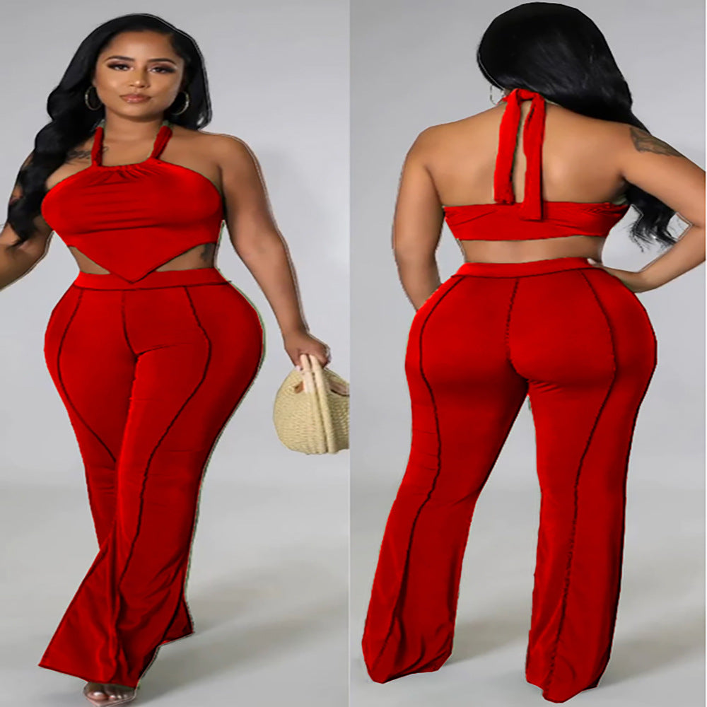 new european and american style women's foreign trade  nightclub sexy irregular strappy off-shoulder top and skirt set