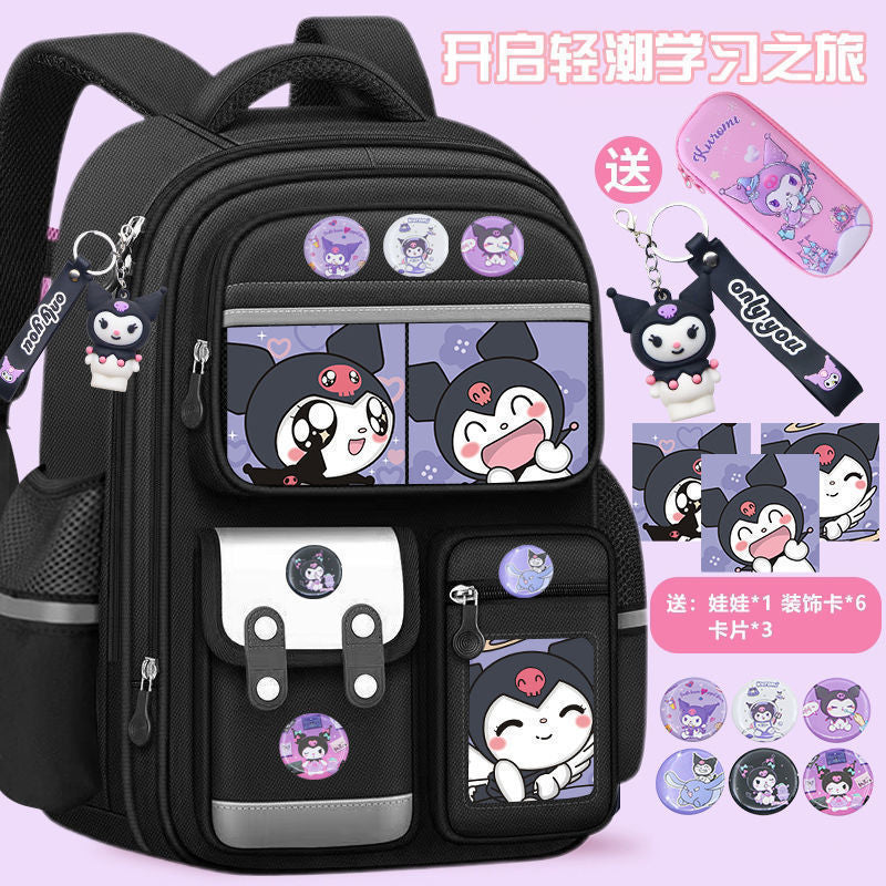 kids school bag for primary school girls school cartoon spine protection and burden reduction large capacity ultra-light backpack wholesale