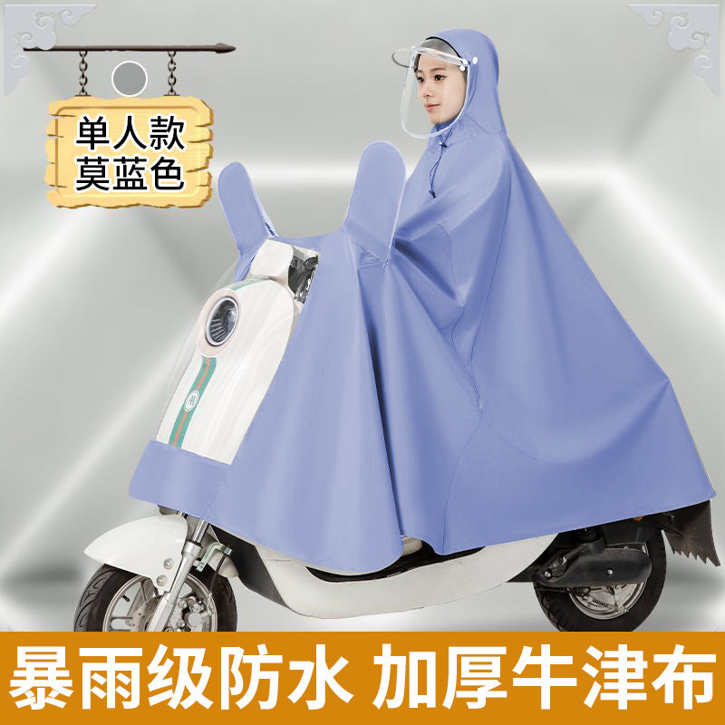 Raincoat, poncho, electric vehicle, motorcycle, full body, anti-heavy rain, all-in-one thickened single and double takeaway rider, special for rainproof