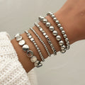 Handmade beaded bead chain wholesale fashion cross-border jewelry metal style stylish geometric versatile alloy stacked bracelet for women