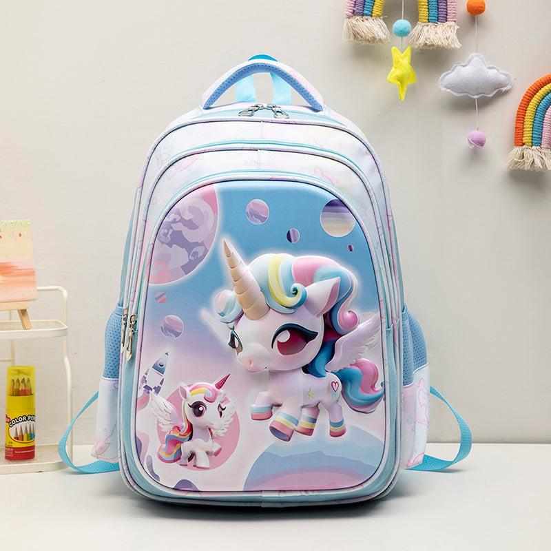 2024 new stretch fabric elementary school cartoon backpack for boys and girls, grades 1-6, large capacity kids' schoolbag