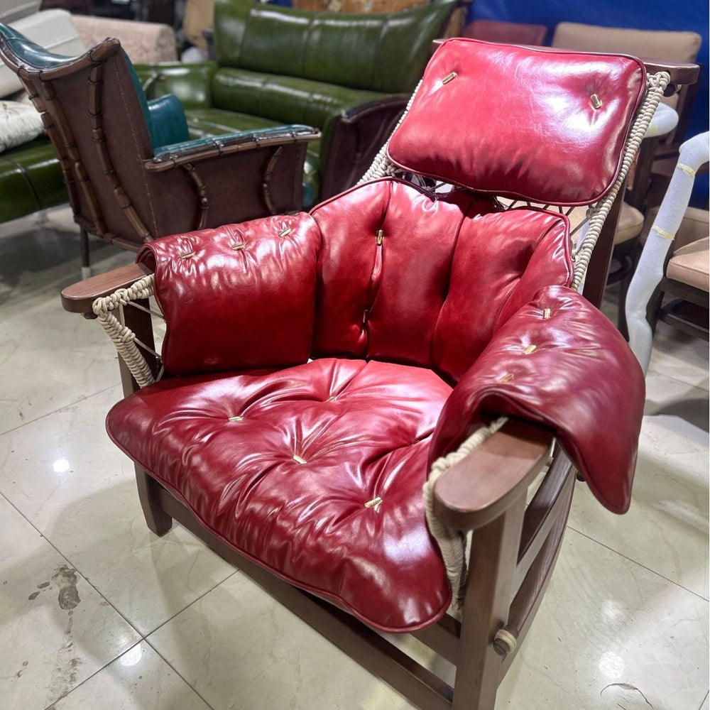 Popular living room b&b small apartment single sofa retro creative lazy chair medieval style solid wood leisure chair