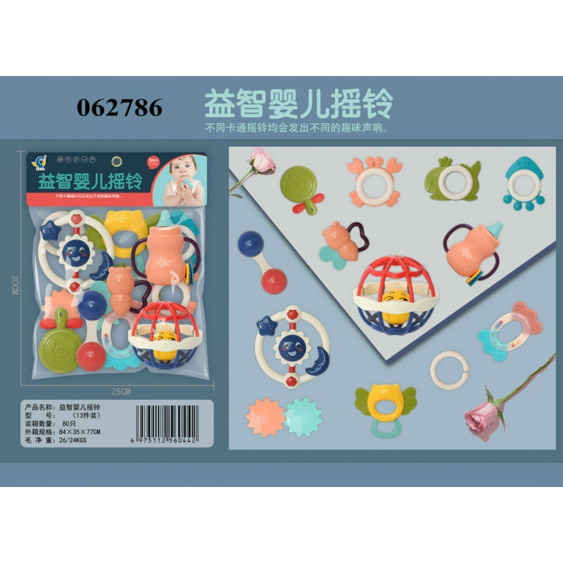 Cross-border South East Asia small rattle set infant early education enlightenment baby toothpaste rattle boys and girls educational toys