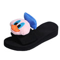 Plus size women's slippers for export, spring/summer 2024 new collection: elephant-themed chunky platform wedge slides, cartoon casual flip-flops