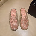 Transparent crystal shoes flats toe-cap half slippers for women outwear2025new arrivalcut out mesh shoes jelly shoes fashion sandals