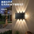Solar powered outdoor wall washer lights - waterproof garden landscape lighting for decorative ambiance