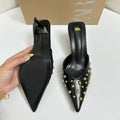 Za women's studded open-toe sandals & slides - 2025 summer new arrivals - stiletto heel, sexy high heel thong sandals for outdoor wear