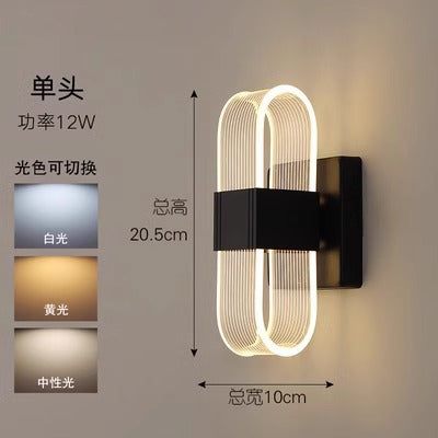Wall lamp Nordic LED bedroom lamp Modern minimalist creative staircase aisle lamp Streamer living room atmosphere bedside lamp