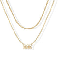 New arrival cross-border fashion easiest for match digital luxury necklace 14k gold-plated angel digital pendant women's layered necklace