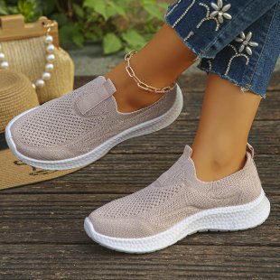 Women's shoes  cross-border flyknit mom shoes spring/autumn export soft sole soft upper casual versatile breathable athletic flats