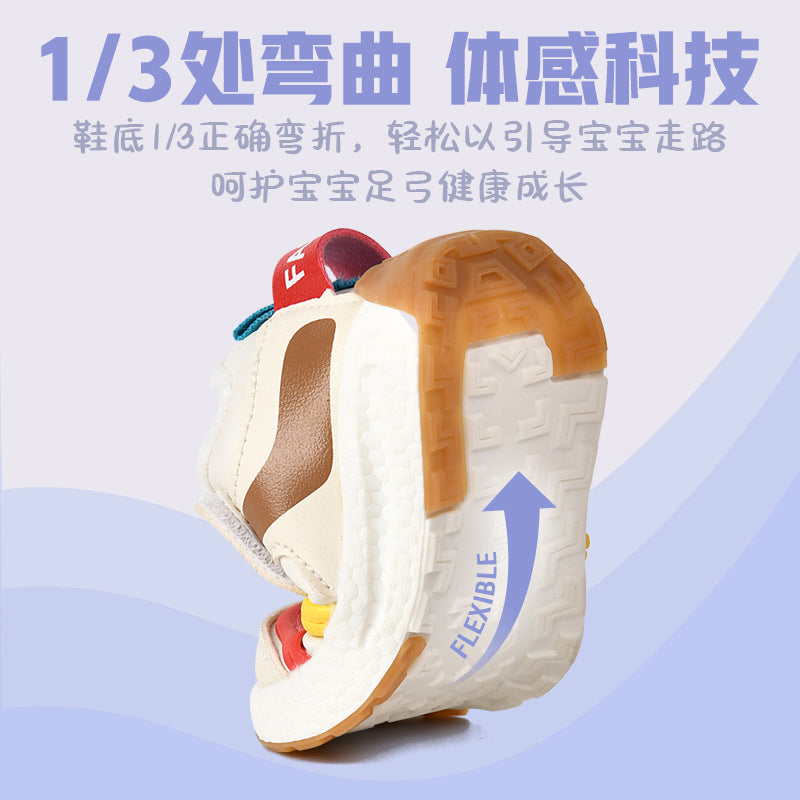 Toddler shoes for baby boys 0-1-3 years old, autumn/winter infant and toddler shoes for baby girls, soft sole non-slip, fleece-lined, extra thick cotton shoes