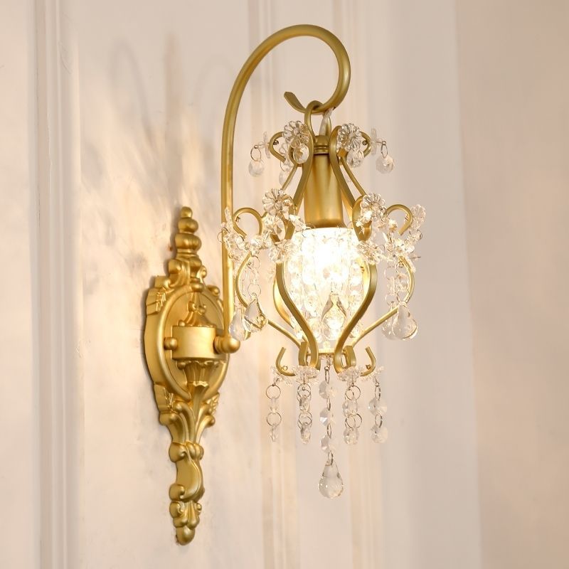 French crystal wall sconce - modern hallway, aisle, and bedroom lighting fixture - creative european & american style