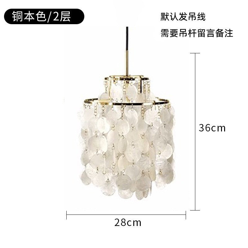 French Romantic Shell Chandelier Cream Wind Living Room Chandelier Italian Designer Bedroom Light Wind Chime Restaurant Lighting