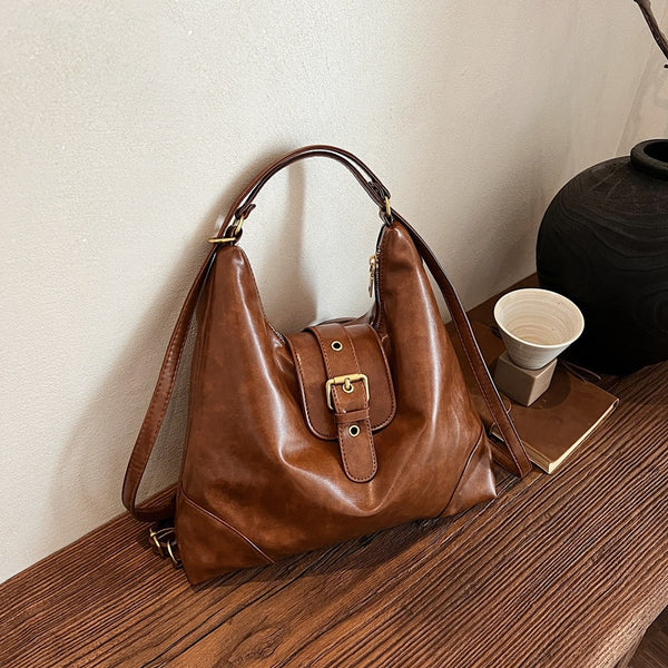 Korean ins bag women 2025 Korean version of the new retro premium quality large capacity feeling Spice girl shoulder tote bag