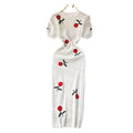 Summer dress: elegant embroidered rose knit dress - french style short sleeve, modern chinese style bodycon maxi dress