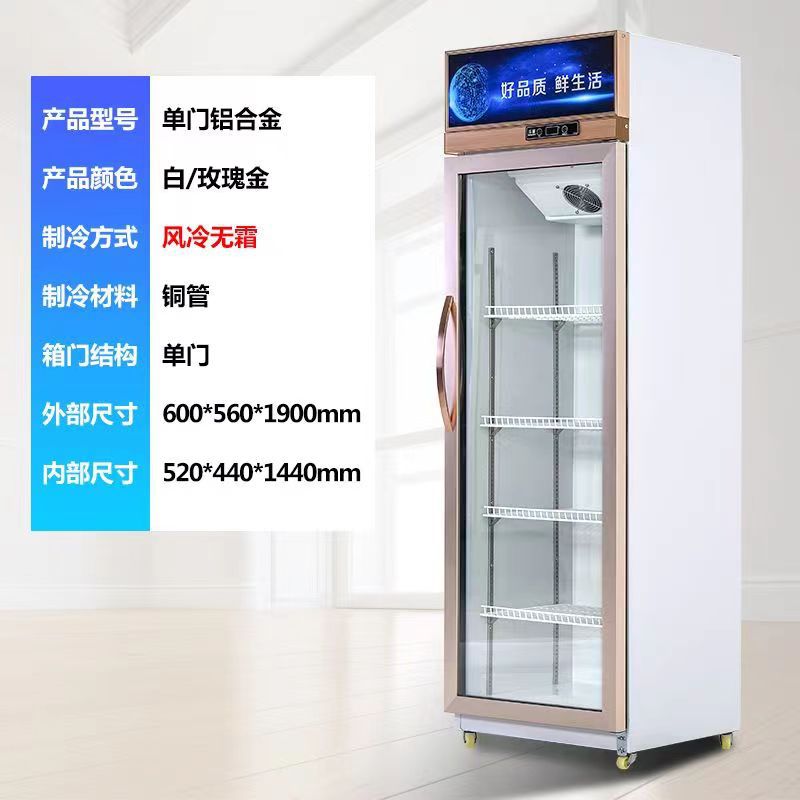 Beverage refrigerator display cabinet vertical fresh-keeping cabinet commercial large-capacity freezer single and double door commercial fresh-keeping