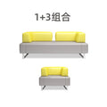Casual office sofa coffee table combination, reception room, rest area, genuine leather sofa, three-slot sofa combination
