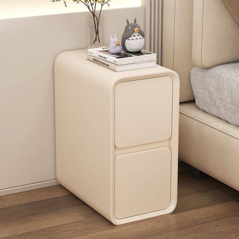 Minimalist modern bedside table, cream style,  new arrival, ultra-slim, three-tier, light luxury bedroom storage nightstand for home use