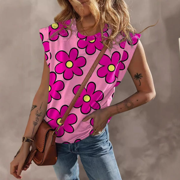 2025 European and American new  hot-selling spring and summer new round neck short-sleeved pullover fashionable versatile printed T-shirt