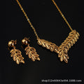 Two-piece set of new middle eastern dubai ethiopian women's pendant, necklace, and earring set, african style, sunflower design