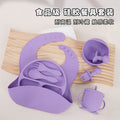 bestselling silicone baby feeding set: infant supplies, baby food bowl, fork, spoon, bib, and utensil set