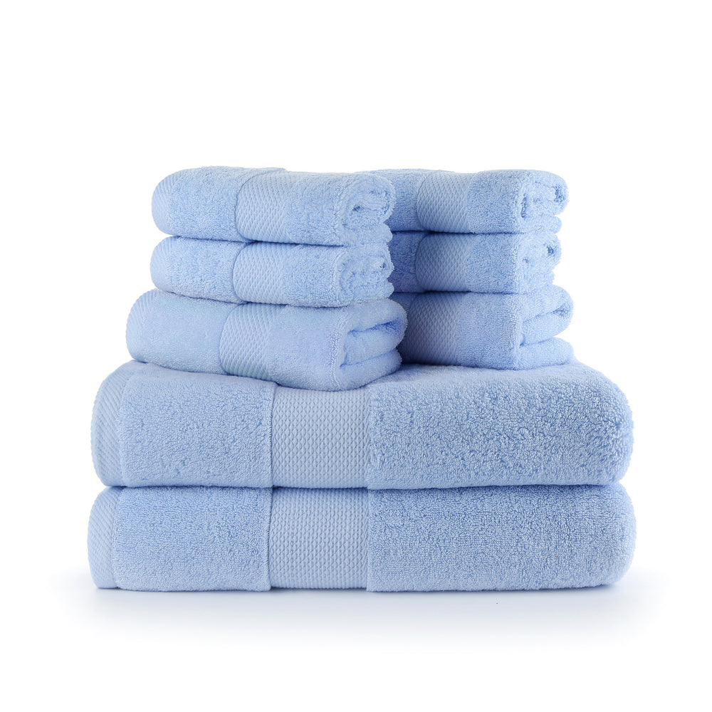 Towel and bath towel set, low lint, customizable with logo. suitable for hotels, b&bs, and beauty salons. vacuum-sealed packaging, dropshipping available, and barcode labeling