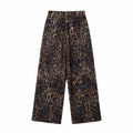 Retro leopard print high waistloose pants women's drapedloosemoppants street trend slimming look breathable casual pants