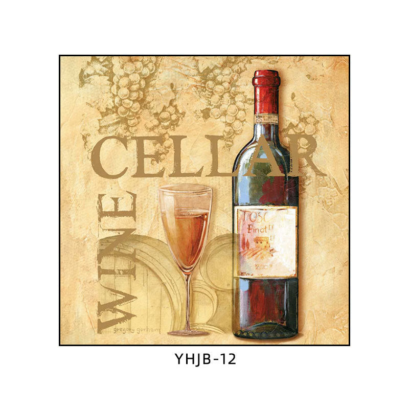 American bar decorative painting retro industrial style creative KTV box red wine glass hanging painting nostalgic wine mural
