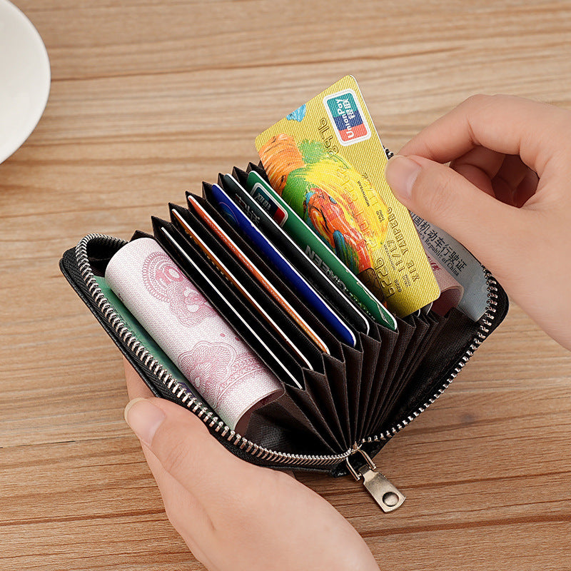 popular multi-color zipper credit card bag RFID wallet women's small card holder  organ card bag