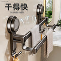 Suction cup towel bar bathroom punch-free toilet bathroom wall-mounted space aluminum bath towel rack towel rack