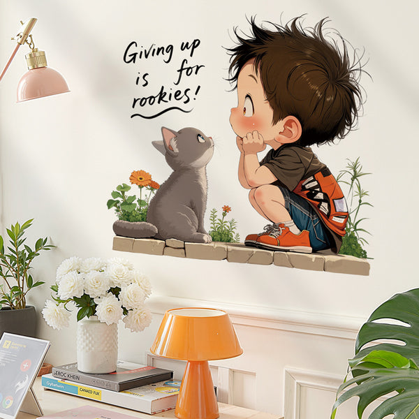 Warm cat wall decoration sticker boy room door removable wall sticker  delivery 45010