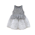 【clearance】girls' dress  summer heavy-duty sleeveless petal patchwork tank dress high-end formal gown