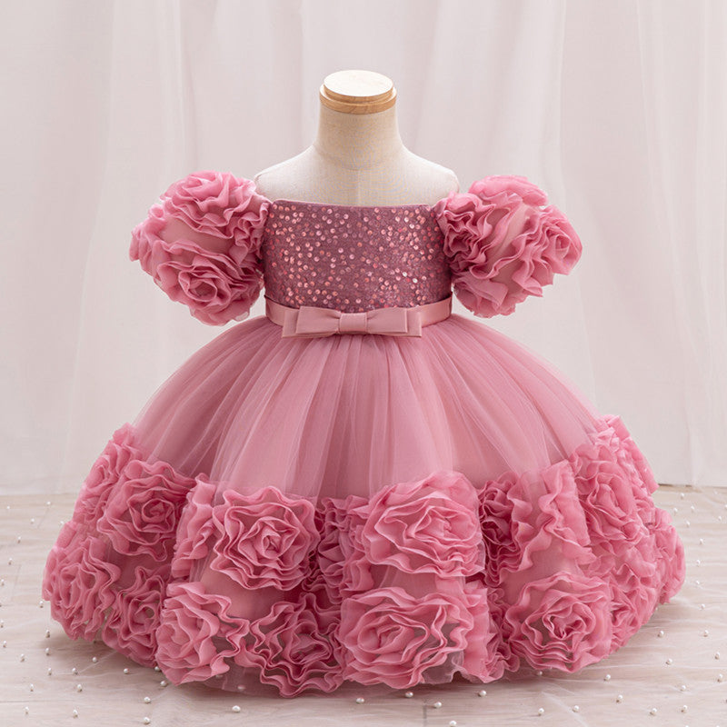 Girls' formal dresses princess dress baby dresses gowns children's tulip sequin hostess piano performance costume