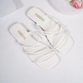 Plus size fairy style slippers for women - new korean style casual thin strap square toe flat beach sandals - trendy outerwear
