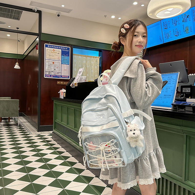 School bag female large capacity high school junior high school college student backpack Korean version trend travel leisure computer backpack backpack