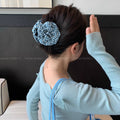 Summer yellow camellia clip for women classy back half-tied hair shark clip flower hairpin head flower hair accessories
