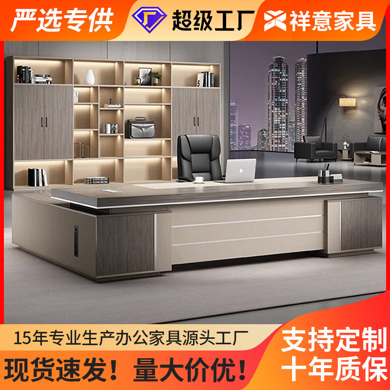 Atmospheric boss table Double cabinet President's desk Large class supervisor desk manager Office desk and chair combination furniture