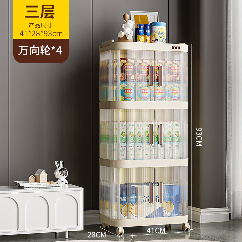 Snacks household organizing cabinet trolley storage shelf living room bedroom bathroom removable storage box storage cabinet