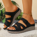 new arrival: plus size wedge heel platform slides - women's casual peep-toe thong sandals for cross-border e-commerce