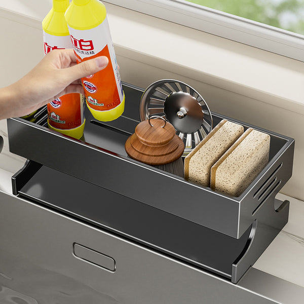 Sponge drain rack, kitchen rack, countertop, household narrow-sided sink, steel ball, dishwasher, detergent storage rack