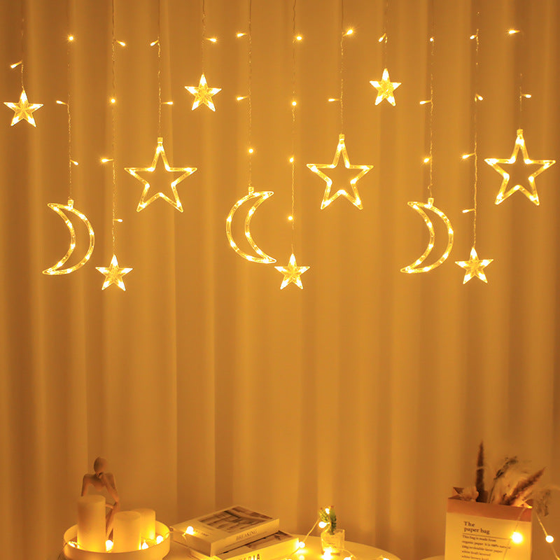 LED star lights, small colorful lights, flashing string lights, gypsy stars, birthday scene decorations, atmosphere, room bedroom layout